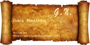 Gani Nadinka névjegykártya